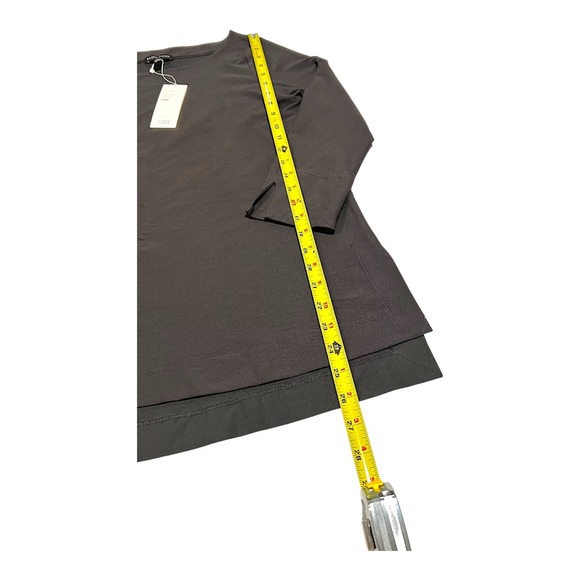 NWT Eileen Fisher Ballet Neck Box Top XS Charcoal Gray Long Sleeve MSRP $188 - Picture 11 of 15